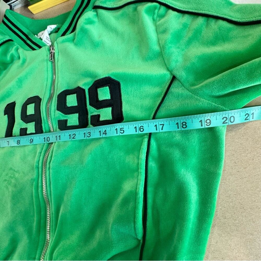 Y2K 1999 Velour Crop Refuge Athletics Jersey Zipper Jacket Small - Picture 11 of 13